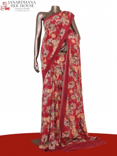 Floral  Pure Crepe Silk Saree